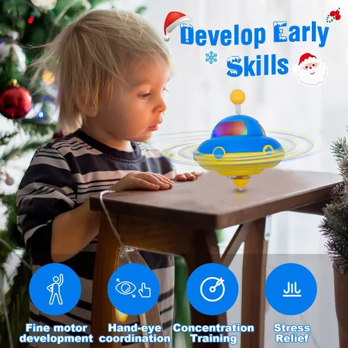 Miniatura 4 de Juguete Trompo Luminoso con Luces Intermitentes, Juguetes de Aprendizaje/Sensoriales para Niños Pequeños, Juguetes Fidget para Adultos y Niños