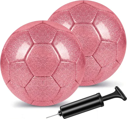 Miniatura 9 de 2 pelotas de fútbol con purpurina plateada con bomba y aguja, kit de pelota de fútbol para regreso a la escuela, regalos de cumpleaños, pelota