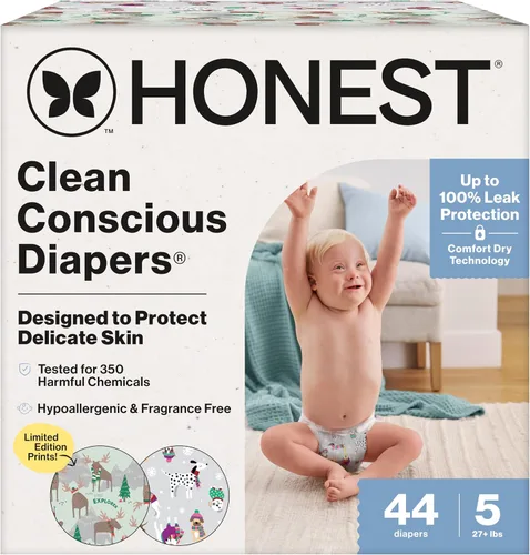 Miniatura 43 de The Honest Company Clean Conscious - Pañales para pieles delicadas, hasta un 100% a prueba de fugas, hipoalergénicos, sin fragancia, género neutro