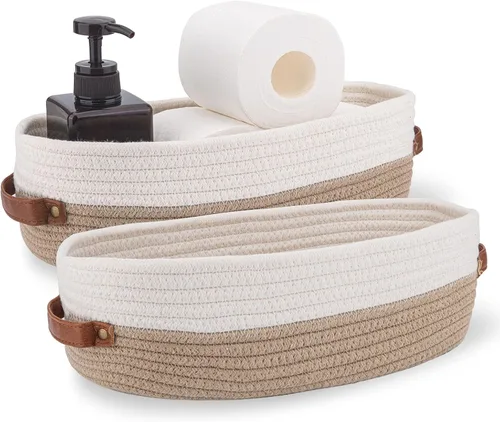 Miniatura 16 de Cesta para Inodoro, Cesta de Almacenamiento Tejida para la Parte Superior del Tanque del Inodoro, Decoración del Hogar Estilo Granja, Cestas