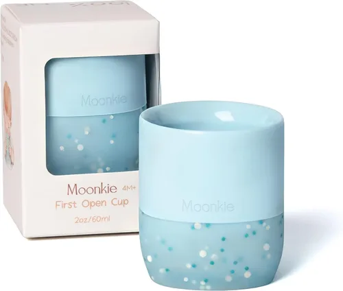 Miniatura 19 de Moonkie Tazas de silicona para bebés de 4 meses en adelante Pequeñas tazas de entrenamiento abiertas para bebés con confeti espolvoreado