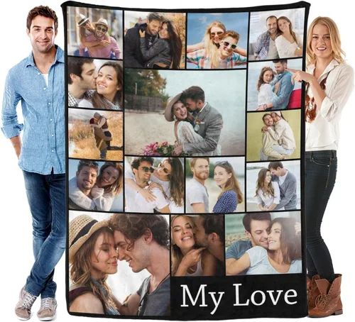Miniatura 16 de Regalos para papá, manta de regalo personalizada con imagen, manta personalizada para el Día del Padre con foto, manta personalizada de cumpleaños