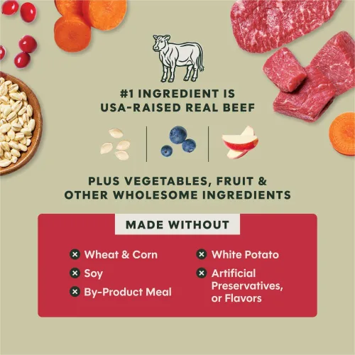Miniatura 5 de Instinct Raw Boost, alimento seco natural para perros con trozos liofilizados, receta de grano entero con alto contenido de proteínas, carne de res