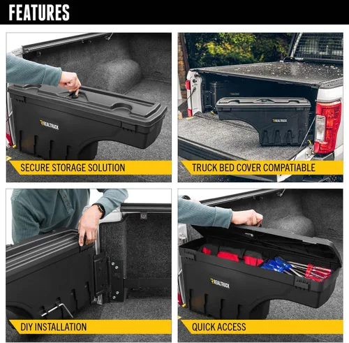 Miniatura 3 de RealTruck UnderCover SwingCase Caja de almacenamiento para caja de camioneta SC200D Compatible con Ford F-250/350 Super Duty 1999 - 2016 lado