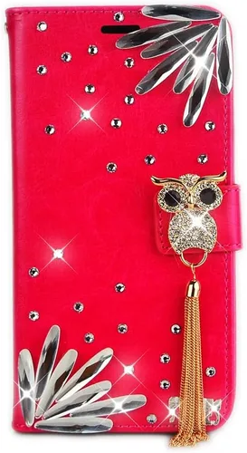 Miniatura 27 de Bling - Funda tipo cartera para teléfono compatible con Samsung Galaxy Z Fold 3 5G, elegante, hecha a mano en 3D con cristales y mariposas