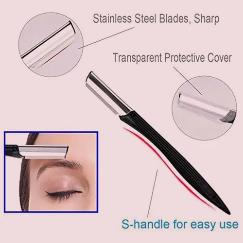 Miniatura 5 de Maquinilla de afeitar para cejas, kit 7 en 1, juego de recortador de cejas que incluye maquinillas de afeitar, cepillo, tijeras, pinzas, con caja