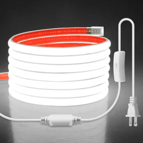Miniatura 15 de Aclorol Tira de luces LED COB de 110 V para exteriores, impermeable, 6.56 pies/2M, luz diurna blanca 6000 K CRI90+ flexible y Unifrom tira de luz