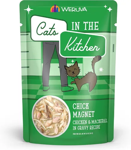 Miniatura 16 de Weruva Gatos en la Cocina, 1 si es por tierra, 2 si es por mar con atún, ternera y salmón en salsa, comida para gatos, 3 onzas, sobre (paquete de 12)