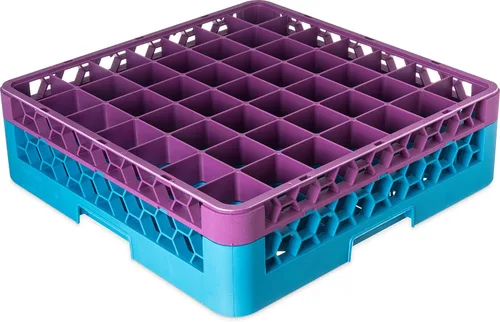 Miniatura 110 de Carlisle FoodService Products RG9-214 OptiClean Estante de vidrio con 9 compartimentos con 2 extensores, 7.12 pulgadas, polipropileno, azul