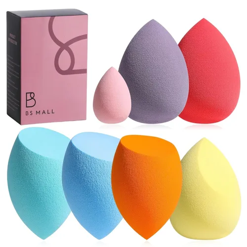 Miniatura 8 de Juego de esponjas de maquillaje BS-MALL con estuche de almacenamiento, 7 piezas para líquidos, crema y polvo, base SAVE con 1 mini esponja de A-Rosa