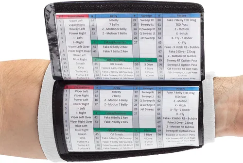 Miniatura 12 de WristCoaches Pulseras de juego de fútbol - Equipo de mariscal de campo juvenil - Libro de jugadas de pulsera - Pulseras de sóftbol para letreros