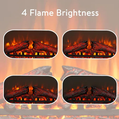 Miniatura 5 de Inserto de chimenea eléctrica de 23", calentador de chimenea con control remoto, 4 niveles de brillo de llama ajustables, juego de troncos, bajo