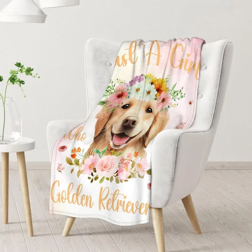 Miniatura 2 de Golden Retriever - Manta para niñas, tamaño de regazo de 30 x 40 pulgadas, manta de felpa suave y mullida, manta colorida y linda para sala de estar