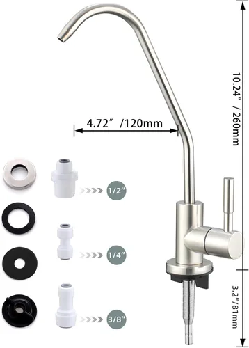 Miniatura 7 de Grifo de agua potable,Fácil de instalar Grifo RO de fregadero sin plomo,Grifos de filtro de agua para fregadero de barra de cocina,Grifos de ósmosis