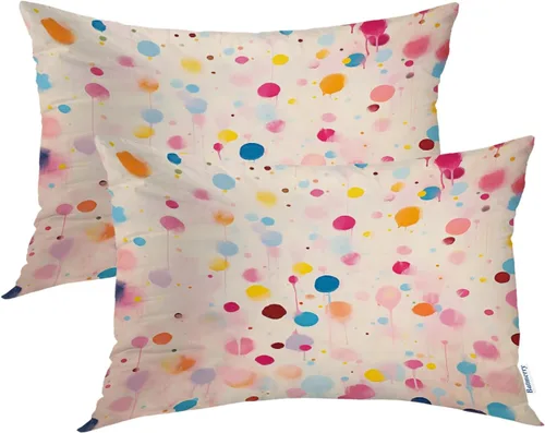 Miniatura 15 de Batmerry American Flag Ink Dot Throw Pillow Covers, Red Blue White Stars Abstract Decorative Pillow Covers Digital Printing Blended for Couch Sofa