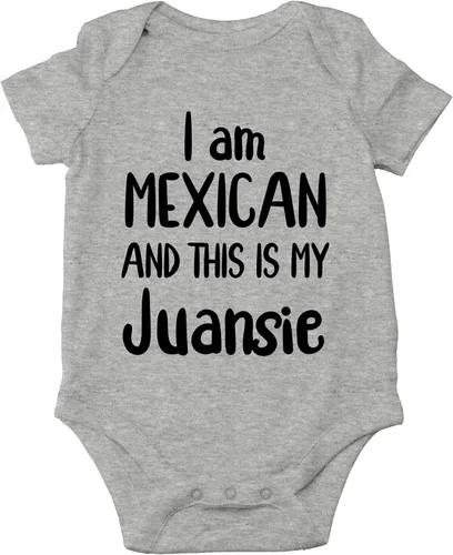 Miniatura 13 de CBTwear Traje de bebé con texto en inglés "I Am Mexican And This Is My Juansie", ropa de humor unisex