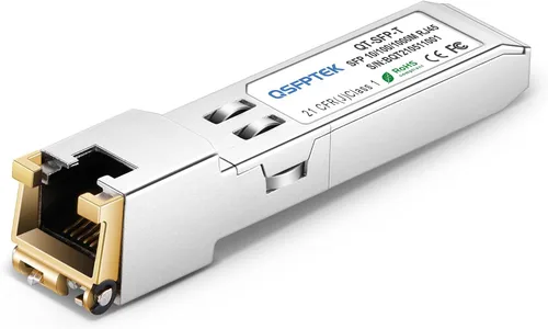 QSFPTEK 1.25G SFP a RJ45, módulo 1.25Gbase-T, transceptor de cobre 10/100/1000BASE-T compatible genérico SFP para interruptores abiertos