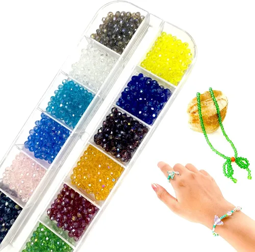 Miniatura 6 de Cuentas de cristal de 0.079 pulgadas de color AB galvanizado, cuentas de Rondelle facetadas, sección de cuentas sueltas naturales para mujer