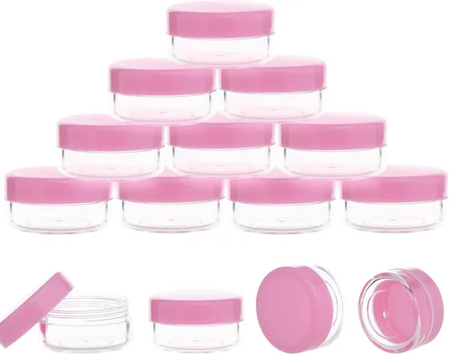 Miniatura 18 de Contenedor de muestra de 10 gramos con tapas, 10 paquetes de tarros de muestra, pequeño contenedor de viaje cosmético para maquillaje, loción
