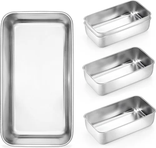 Miniatura 15 de Onader Molde para pan para hornear, sartén profunda de acero inoxidable de 9 x 5 pulgadas