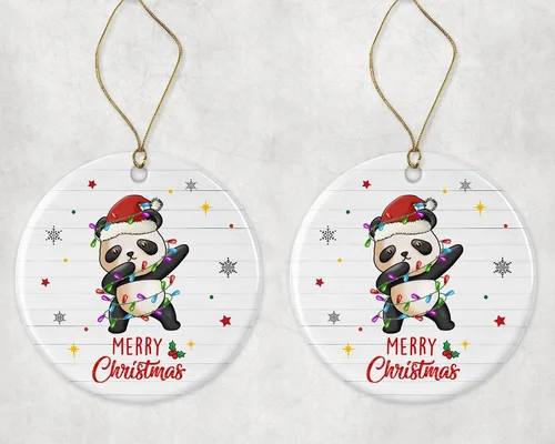 Miniatura 3 de Adorno de panda de Feliz Navidad, adorno de Navidad 2024, adorno de luz de Navidad de panda, adorno de Navidad para niños, adorno de Navidad animal