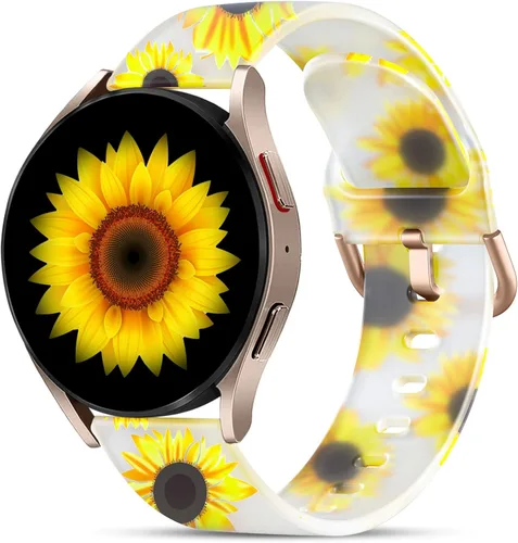 Miniatura 9 de GEAK Correa Transparente Linda Compatible con Samsung Galaxy Watch 7 6 5 4 Band/Galaxy Watch 7 6 5 4 Band, Correa de Repuesto de Silicona Suave