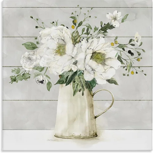 Miniatura 10 de Stupell Industries Carol Robinson, ramo de flores de aster, arte de pared en lienzo con diseño de ramo de flores moradas suaves, 17 x 17 pulgadas