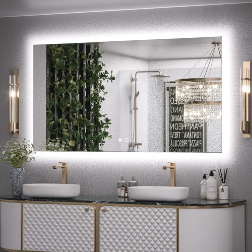 Miniatura 19 de Keonjinn Espejo de baño LED de 24 x 32 pulgadas con retroiluminación, antiniebla, CRI90+ HD regulable sin escalones, alto lumen, montaje en pared