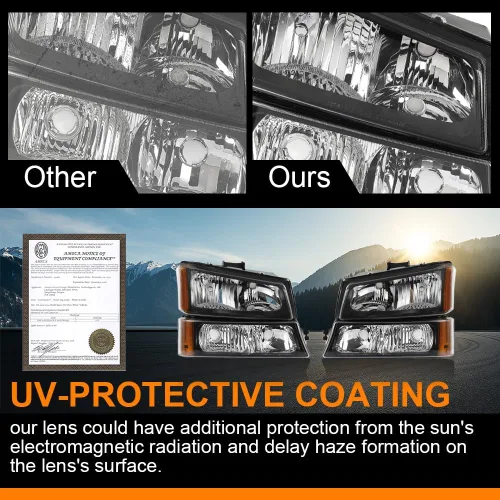 Miniatura 5 de G-PLUS Faros delanteros compatibles con Chevy Avalanche 1500 2500/Ajuste Chevy Silverado 1500 2500 HD 3500 2003-2006, lente transparente, carcasa