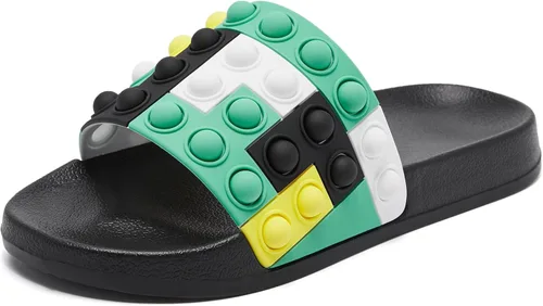 Engtoy Sandalias para niños y niñas, unisex, ligeras, antideslizantes, puntera abierta, cómodas, para ducha, playa, divertidas sandalias