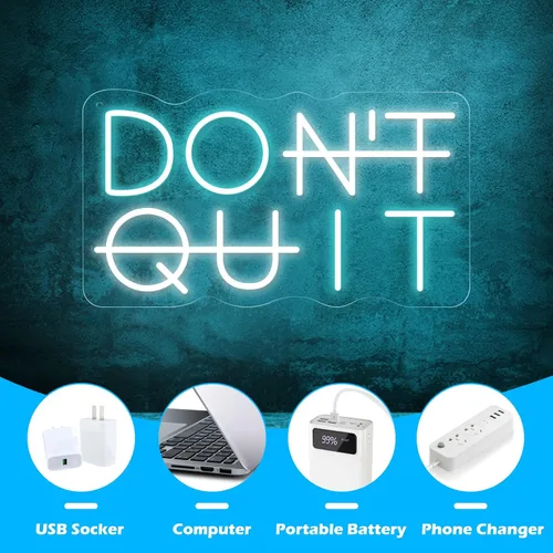 Miniatura 5 de Letrero de neón LED No te Rindas para decoración de pared, luces de neón HAZLO para decoraciones de fiesta, luces de neón LED alimentadas por USB