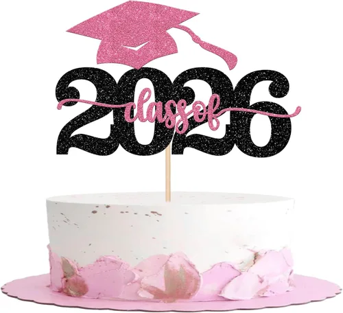 Miniatura 16 de 1 pieza de decoración de pastel de graduación de niña de tacón alto con tapa de graduación con purpurina 2024, selección de pastel de graduación Oro