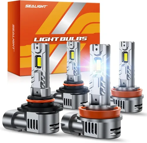 Miniatura 11 de SEALIGHT Bombillas antiniebla H1, 70,000 lm súper brillo 1:1 tamaño mini, luces antiniebla blancas frías de 6500 K, 3 minutos de iluminación