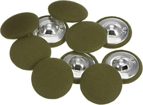 Miniatura 14 de HARFINGTON 10 botones de tela de 24L cubiertos de tela de 0.59 pulgadas, vástago de metal, botones de costura redondos para trajes, blusas de Azul