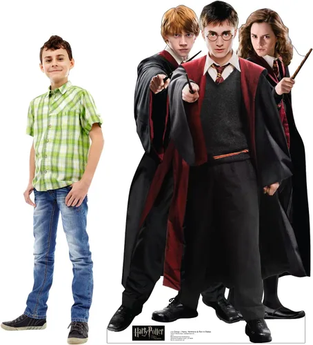 Miniatura 3 de Cardboard People Harry, Hermione & Ron in Robes - Soporte de cartón de tamaño real - Harry Potter y la Orden del Fénix