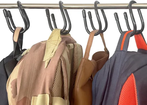 YYST Paquete de 4 ganchos para colgar bolsos y mochilas para colgar sobre la barra del armario para bufandas, corbatas de hombre, chales de mujer,