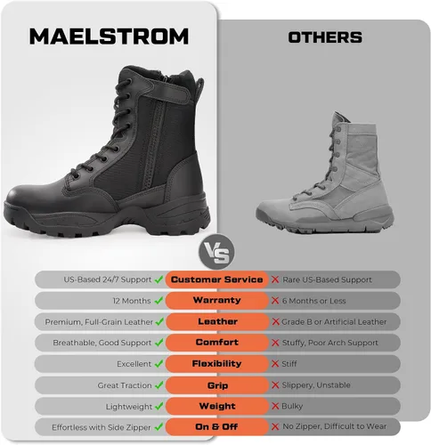Miniatura 6 de Maelstrom TAC FORCE botas de trabajo tácticas militares, con cierre, de 8 pulgadas