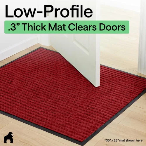 Miniatura 18 de GORILLA GRIP Tapete impermeable para puerta de protección de tráfico, 35 x 23 pulgadas, tapetes de entrada resistentes, tapetes comerciales con Negro