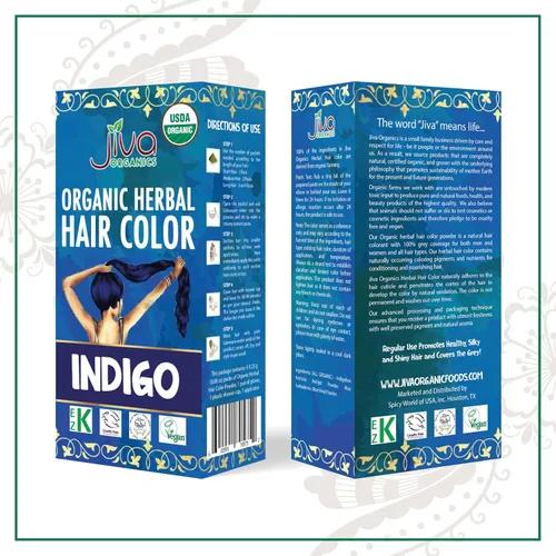 Miniatura 3 de Jiva Organic Indigo - Tinte en polvo para el cabello, 100% puro, certificado orgánico, sin productos químicos, kosher, vegano, libre de crueldad