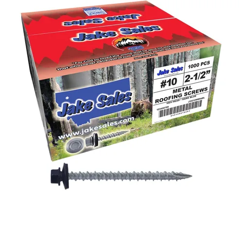 Miniatura 19 de 10 tornillos para techos de metal gris ABC de 2-1/2 pulgadas, cabezal de arandela hexagonal, arranque automático/roscado, arandela EPDM. 1 bolsa