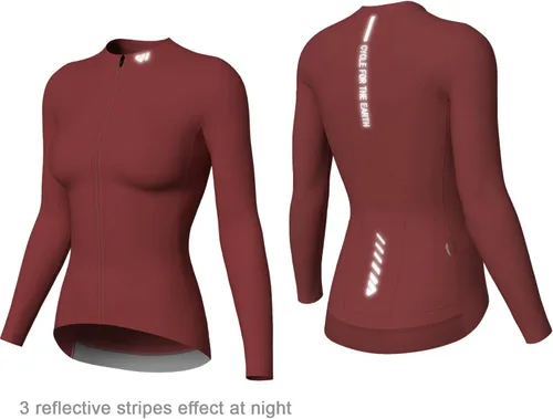 Miniatura 4 de Camiseta de ciclismo para mujer, manga larga, camisetas de ciclismo para mujer, camisetas de ciclismo transpirables con 4 bolsillos