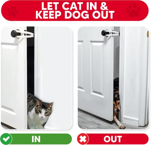 Miniatura 8 de FlexLatch Pestillo de puerta para gatos - Pestillo de puerta para gatos extragrande, alternativa a la puerta de gato, se instala rápidamente, correa