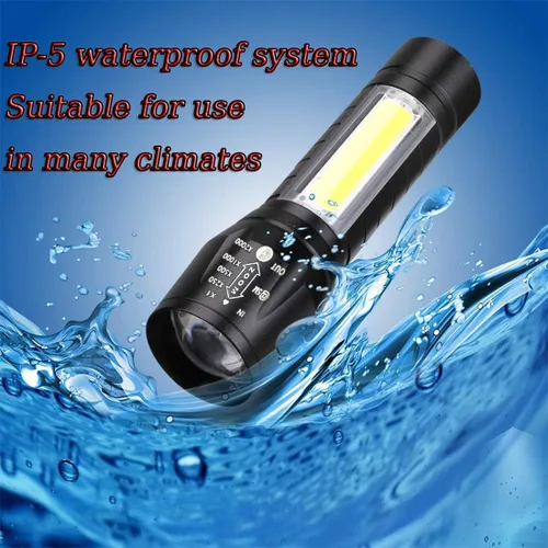 Miniatura 3 de CLEZGO - Linternas recargables de alto lumens LED, mini linterna recargable USB para el hogar, 3 modos de enfoque ajustable, linterna portátil