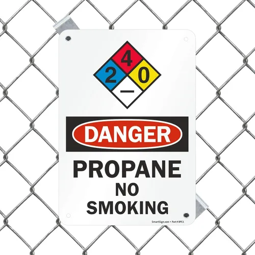 Miniatura 2 de SmartSign Letrero NFPA "Peligro - Propano, No Fumar" Aluminio de 7 x 10 pulgadas
