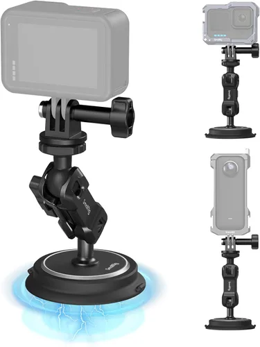 SMALLRIG Soporte magnético para GoPro Hero 13/12/11, potente cámara de montaje exterior con cabeza de bola de rotación de 360°, brazo mágico, para