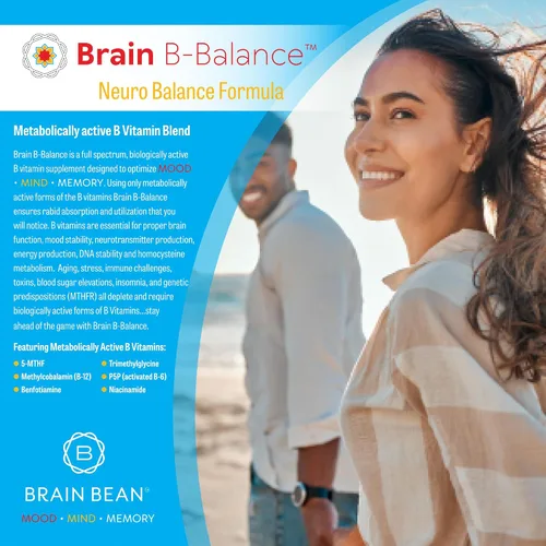 Miniatura 5 de Brain B Balance: Multivitamínico metilado - Fórmula neurobalance del complejo B metilado - Metilfolato apoya el estado de ánimo.Mind.Memory - 60