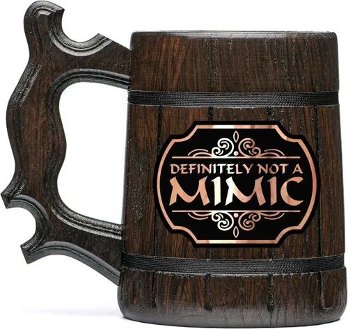 Taza de cerveza de madera DM. Taza de cerveza de madera DM. Taza de mazmorras y dragones. Taza de maestro de mazmorras. Regalo de D&D. Regalos para