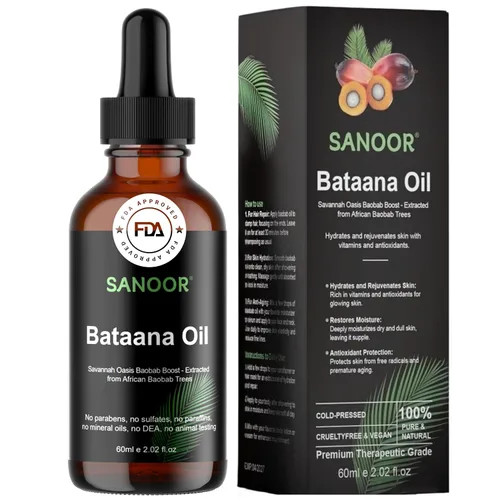 SANOOR Aceite de batana africana, 100% puro y prensado en frío, fórmula orgánica de oasis de sabana para el cuidado del cabello, cuidado de la piel