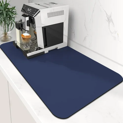 Miniatura 19 de WISELIFE Tapete de café súper absorbente para secar platos, accesorios de barra de café, combina con máquina, tapetes de secado grandes para Negro