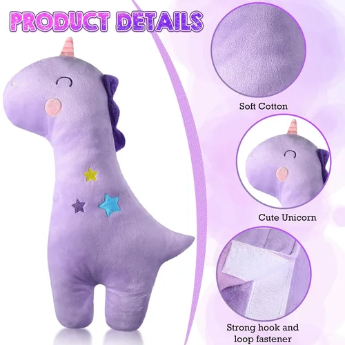 Miniatura 3 de Lenwen 2 cojines para cinturón de seguridad para niños, almohada de viaje suave para hombro y cuello, funda para cinturón de seguridad de automóvil